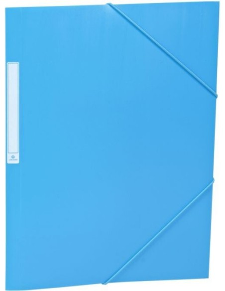 PAQ 10 CARPETAS GOMAS SOLAPAS Fº AZUL CLARO PP OPACA